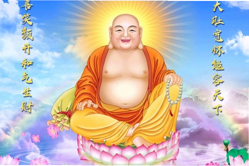 Phật Di Lặc ngồi trên đống vàng