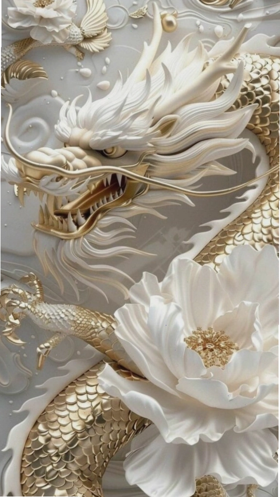 Rồng trắng hoa nở uy nghi