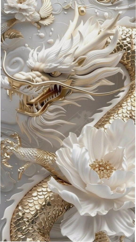 Rồng trắng hoa nở uy nghi