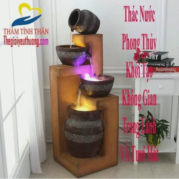 Thác nước phong thủy kiểu Âu Châu tạo không gian hài hòa