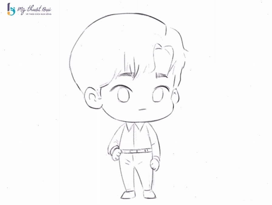Tô màu và hoàn thiện tranh vẽ chibi nam