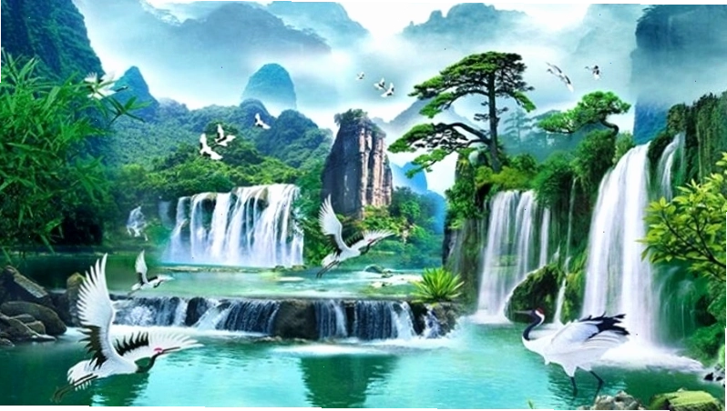 Tranh phong thủy mang hành Mộc với hình ảnh cây cối xanh tươi