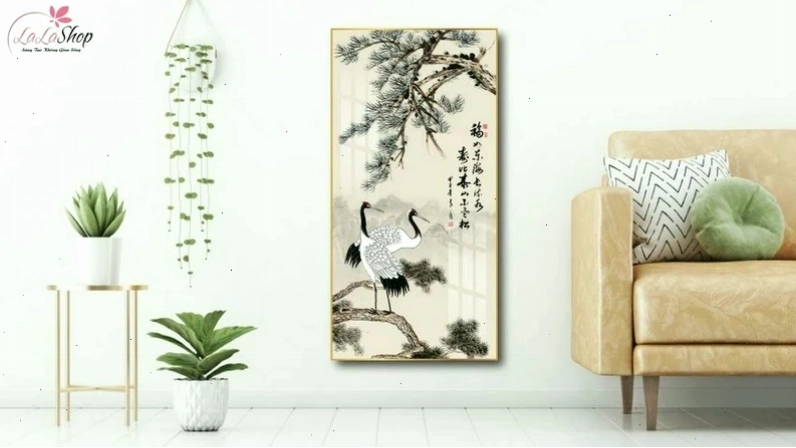 Tranh phong thủy Tùng hạc diên niên mang lại may mắn và sức khỏe cho gia chủ mệnh Hỏa
