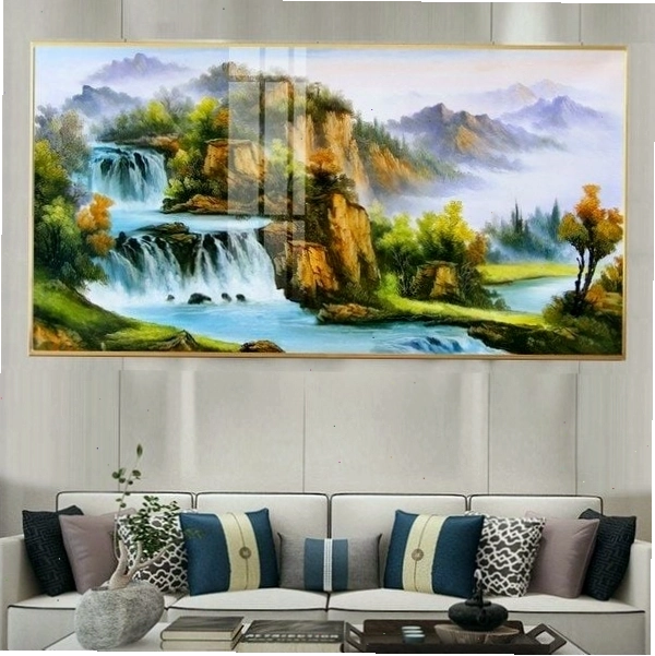 Tranh thác nước phong thủy mang ý nghĩa tài lộc chảy về không ngừng