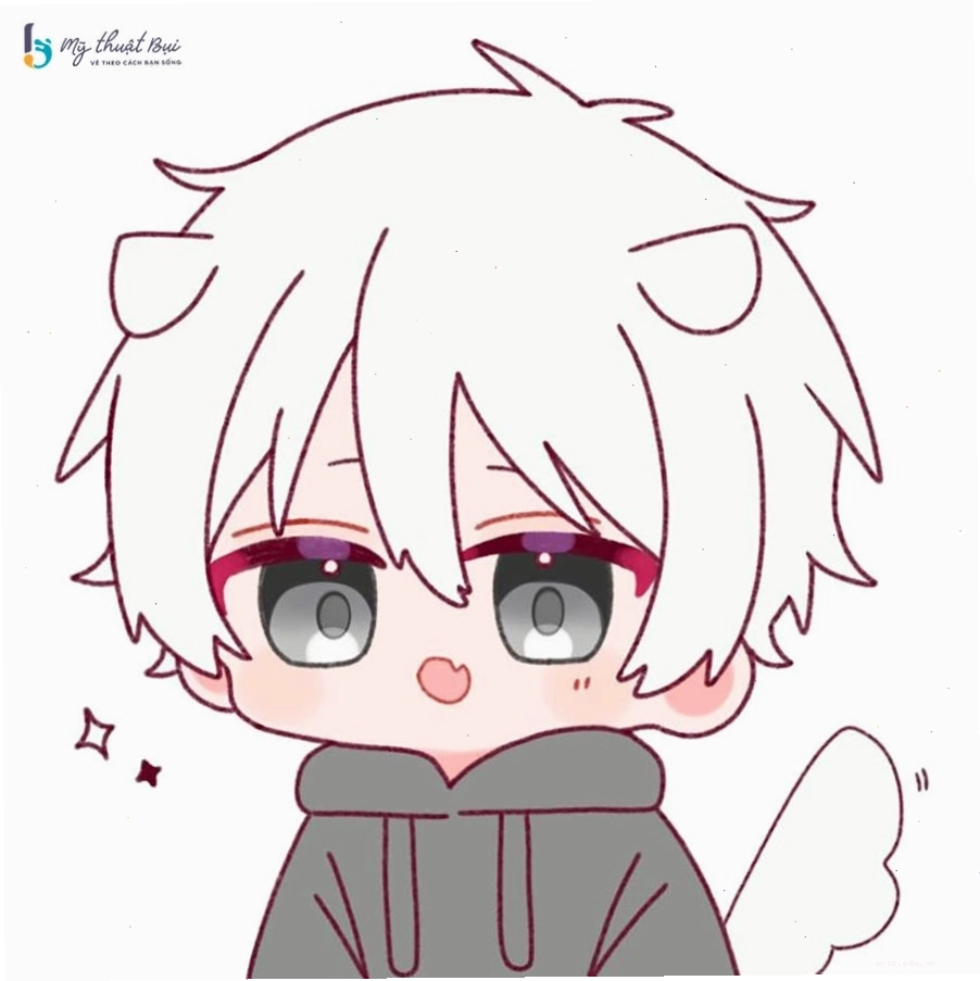 Tranh vẽ chibi nam được hoàn thiện tỉ mỉ