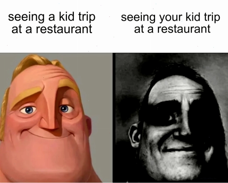 Traumatized Mr. Incredible meme template