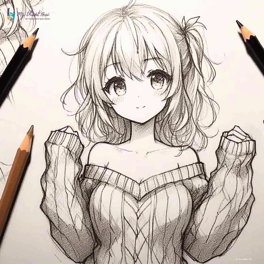 Vẽ chi tiết đôi mắt sắc sảo cho nhân vật anime nữ