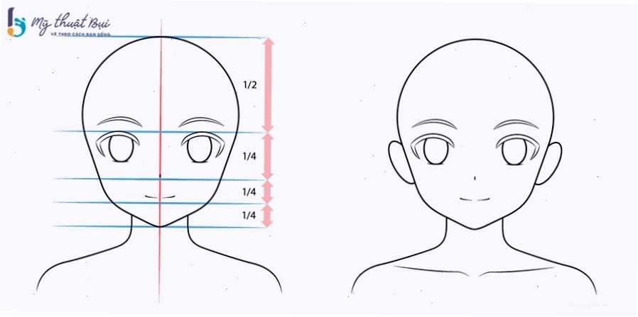 Vẽ chi tiết mắt và lông mày cho nhân vật anime nữ