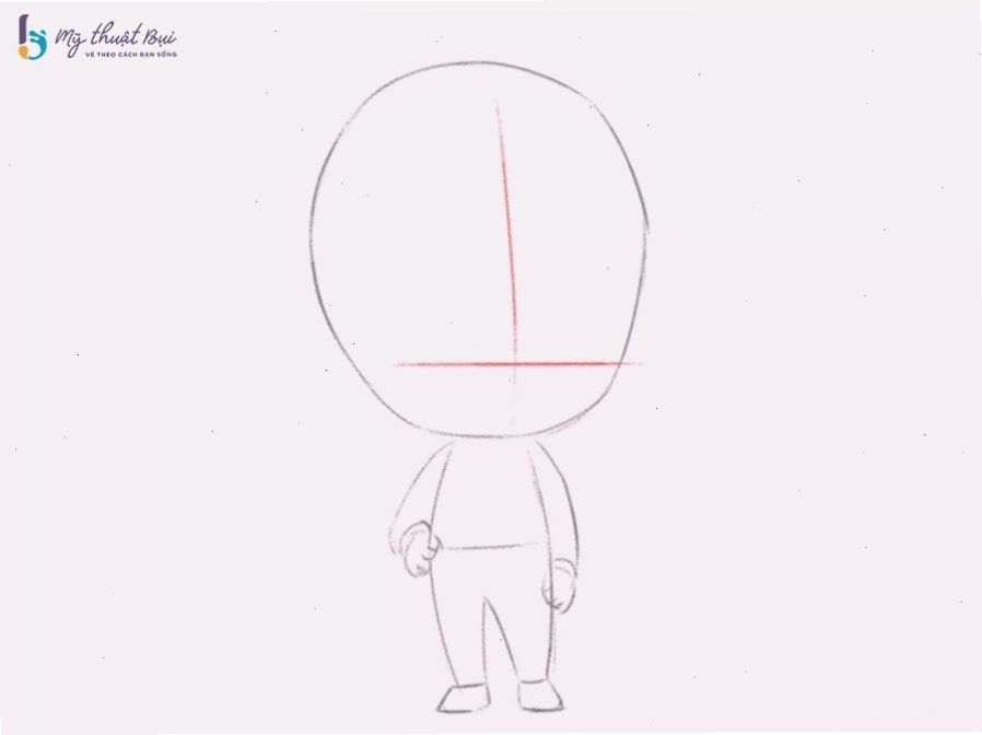 Vẽ khuôn mặt chibi nam với đôi mắt to tròn