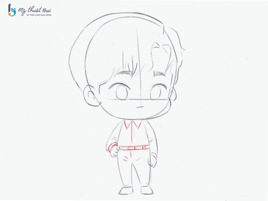 Vẽ quần áo cho chibi nam đơn giản