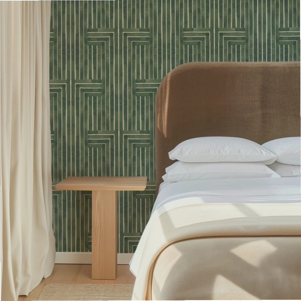 Chiseled Emerald Wallpaper for dining room