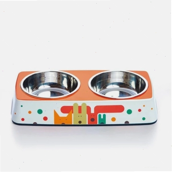 Eco Double Feeder Pet Bowl with Stainless Steel Liner