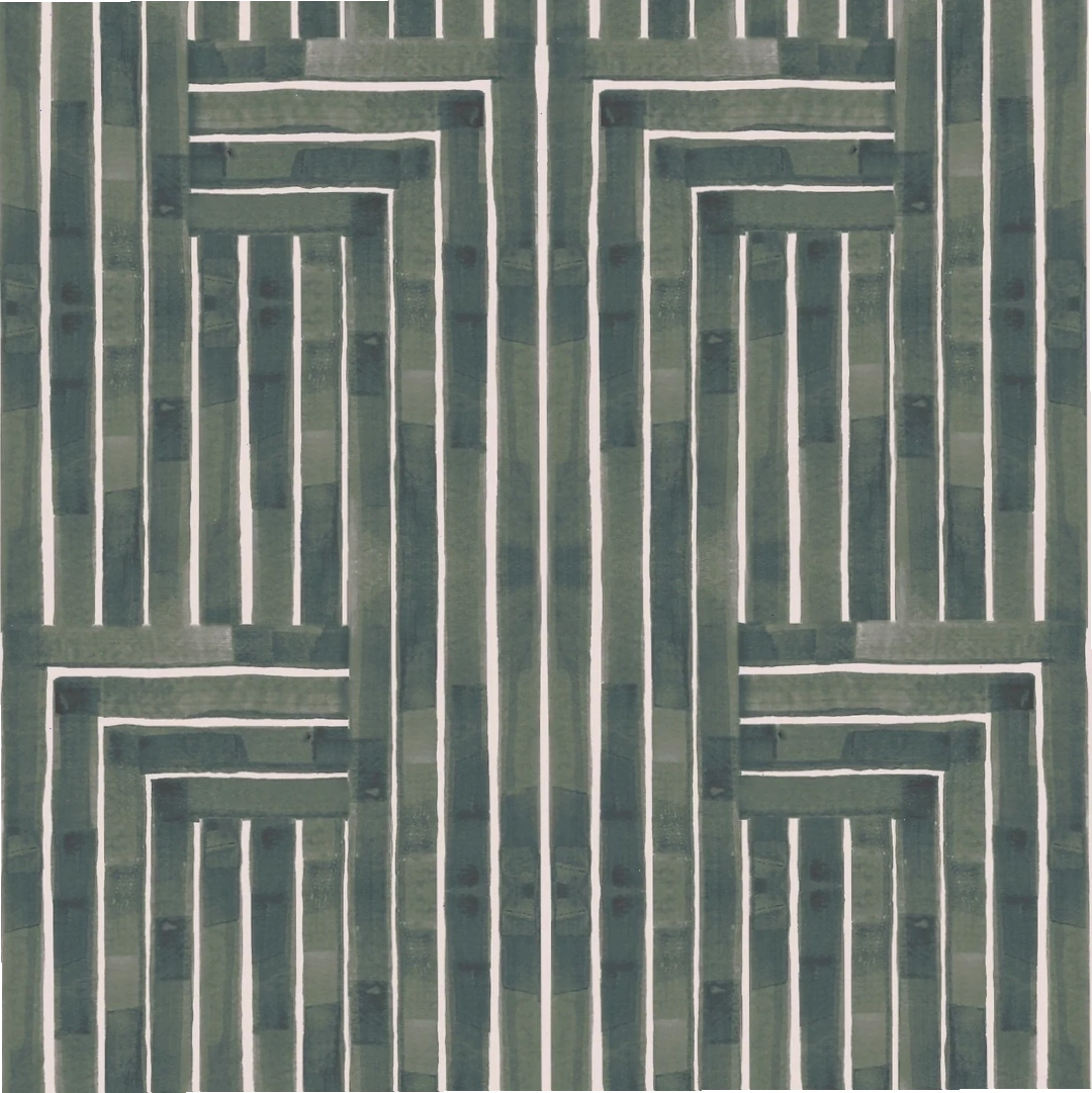 Emerald Green Art Deco Wallpaper