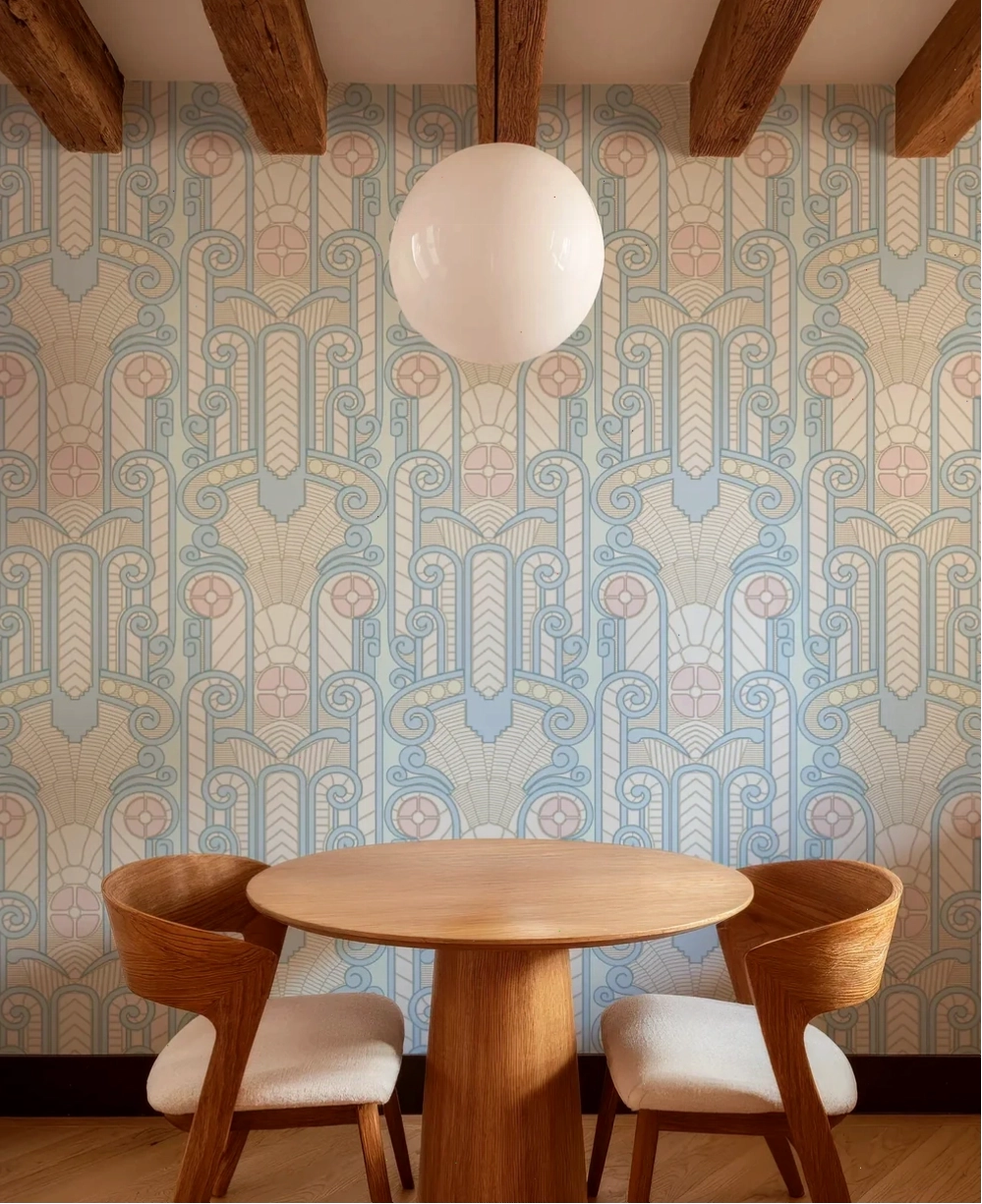 Symmetrical art deco wallpaper