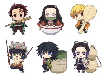 Bộ ảnh chibi Demon Slayer biệt đội diệt quỷ hóa tí hon