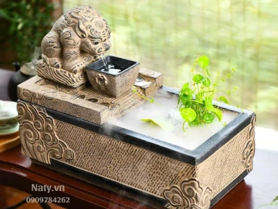 Thác nước phong thủy để bàn: Kiến tạo tài lộc và may mắn cho không gian sống
